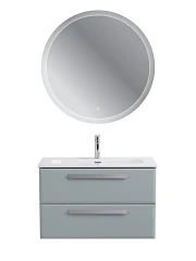 Комплект мебели Cezares Эко-Кер-Н/Eco-Cer-N 80 серо-голубой матовый (раковина CZR-8073-80, ручки серые)