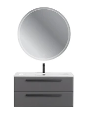 Комплект мебели Cezares Эко-Кер-Н/Eco-Cer-N 100 темно-серый матовый (раковина CZR-8073-100, ручки черные)