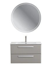 Комплект мебели Cezares Эко-Кер-Н/Eco-Cer-N 80 серо-бежевый матовый (раковина CZR-8095-80, ручки сатин)