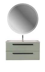 Комплект мебели Cezares Эко-Кер-Н/Eco-Cer-N 100 светло-зеленый матовый (раковина CZR-8073-100, ручки черные)