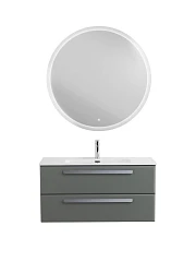 Комплект мебели Cezares Эко-Кер-Н/Eco-Cer-N 100 серо-зеленый матовый (раковина CZR-8095-100, ручки серые)