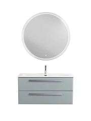 Комплект мебели Cezares Эко-Кер-Н/Eco-Cer-N 100 серо-голубой матовый (раковина CZR-8073-100, ручки серые)