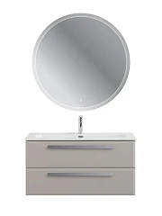 Комплект мебели Cezares Эко-Кер-Н/Eco-Cer-N 100 серо-бежевый матовый (раковина CZR-8073-100, ручки серые)