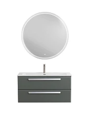 Комплект мебели Cezares Эко-Кер-Н/Eco-Cer-N 100 серо-зеленый матовый (раковина CZR-8073-100, ручки сатин)