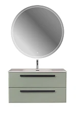 Комплект мебели Cezares Эко-Кер-Н/Eco-Cer-N 100 светло-зеленый матовый (раковина CZR-8095-100, ручки черные)