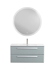 Комплект мебели Cezares Эко-Кер-Н/Eco-Cer-N 100 серо-голубой матовый (раковина CZR-8095-100, ручки сатин)