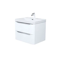 Тумба с раковиной Iddis Cloud X 70, подвесная 2 ящика белый глянец