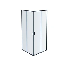 Душевой уголок Aquatek Ария 80*80*200 квадратный, профиль черный матовый без поддона