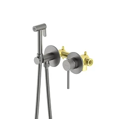 Гигиенический душ со смесителем Aquatek Европа AQ1319BGM скрытый монтаж оружейная сталь