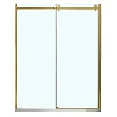 Душевое ограждение Azario Берн DRO AZ-733-170-BGL-CL 170х195 прозрачное стекло 6 мм, цвет профиля брашированное золото без поддона