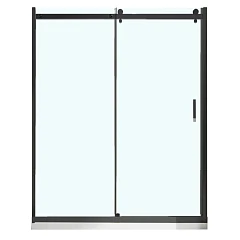 Душевое ограждение Azario Берн DRO AZ-733-150-BM-CL 150х195 прозрачное стекло 6 мм, цвет профиля матовый черный без поддона