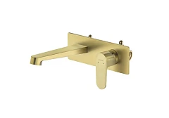 Смеситель Aquatek Оберон AQ1213BG для раковины скрытый монтаж шлифованное золото