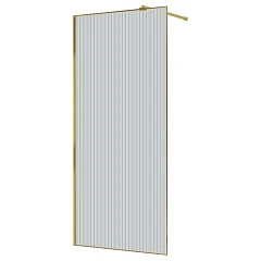 Душевая перегородка Azario Валк-ин AZ-271-100-BGL-CRF 100х195 рифленое стекло 8 мм, цвет профиля брашированное золото без поддона