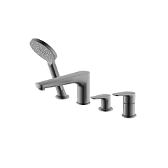 Смеситель на борт ванны Aquatek Бетта AQ1148BGM на 4 отверстия оружейная сталь