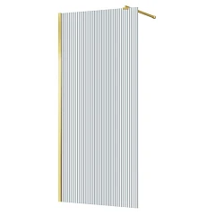 Душевая перегородка Azario Валк-ин AZ-251-100-BGL-CRF 100х195 рифленое стекло 8 мм, цвет профиля брашированное золото без поддона