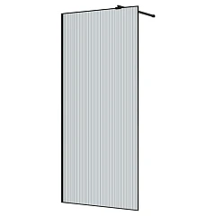 Душевая перегородка Azario Валк-ин AZ-271-100-MВ-CRF 100х195 рифленое стекло 8 мм, цвет профиля матовый черный без поддона