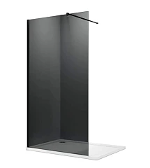 Душевая перегородка Parly T80G 80*190 стекло тонированное, профиль черный матовый без поддона