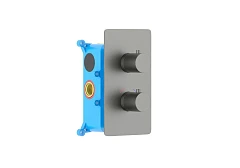 Термостат Aquatek Европа AQ1392BGM для ванны и душа скрытый монтаж на 2 потребителя оружейная сталь