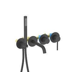 Смеситель Aquatek Европа AQ1344MB для ванны и душа скрытый монтаж черный матовый