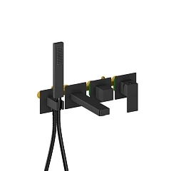 Смеситель Aquatek Либра AQ1644MB для ванны и душа скрытый монтаж черный матовый