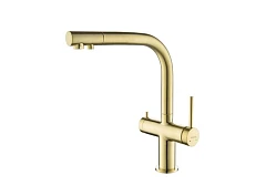 Смеситель Aquatek Европа AQ1385BG для кухни с функцией подключения фильтра шлифованное золото