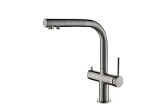 Смеситель Aquatek Европа AQ1385BGM для кухни с функцией подключения фильтра оружейная сталь