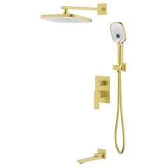 Душевой комплект Azario Reusa/Реуса AZ-K7367MG с изливом золото матовое