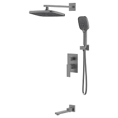 Душевой комплект Azario Reusa/Реуса AZ-K7367GR с изливом серый графит
