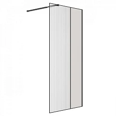 Душевая перегородка Niagara Nova NG-481-12FBLACK 120х200 рифленое/тонированное стекло 8 мм, цвет профиля черный матовый без поддона