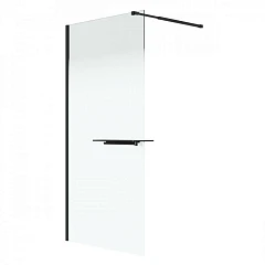 Душевая перегородка Niagara Nova NG-582-12BLACK 120х200 стекло белый градиент 8 мм, цвет профиля черный матовый без поддона