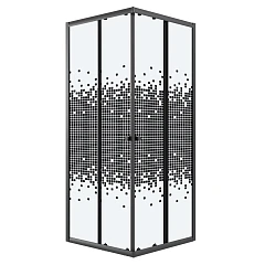 Душевой уголок Niagara Eco NG-1008-14QBLACK 80х80х190 стекло мозаика 4 мм, цвет профиля черный без поддона