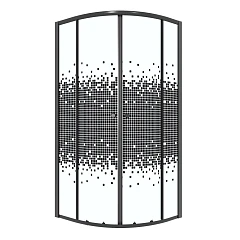 Душевой уголок Niagara Eco NG-1007-14BLACK 90х90х190 стекло мозаика 4 мм, цвет профиля черный без поддона