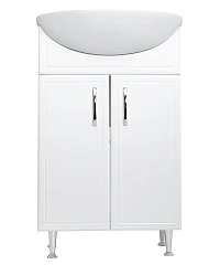 Тумба с раковиной Stella Polar Концепт 55 белый глянец, раковина Уют 55