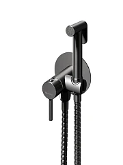 Гигиенический душ со смесителем Knotlor Роса/Dew FHS01C1GM скрытый монтаж вороненая сталь