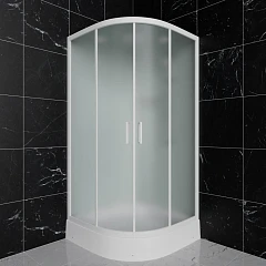 Душевая кабина Frank F409/1 М White 90*90*220 (средний поддон) матовое стекло