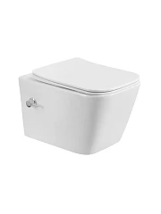 Подвесной унитаз-биде BelBagno Крафт/Kraft 34*51 безободковый Торнадо со смесителем и крышкой-сиденьем микролифт