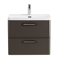 Тумба с раковиной BelBagno Дуэ/Due 50 оружейная сталь, ручки сатиновый никель