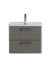 Тумба с раковиной BelBagno Дуэ/Due 60 сатин, ручки сатиновый никель