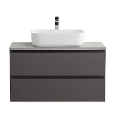 Тумба с раковиной BelBagno Крафт/Kraft 100 темно-серая матовая со столешницей Marmo Grigio Lucido