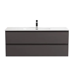 Тумба с раковиной Крафт/Kraft 120 с двумя ящиками темно-серая матовая (раковина BB1200ETL)