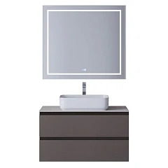 Комплект мебели BelBagno Крафт/Kraft 100 темно-серый матовый со столешницей Bianco Opaco