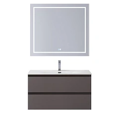 Комплект мебели BelBagno Крафт/Kraft 100 темно-серый матовый (раковина BB-8099-100)