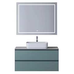 Комплект мебели BelBagno Крафт/Kraft 100 голубой матовый со столешницей Bianco Opaco