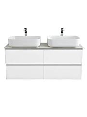 Тумба с раковиной BelBagno Крафт/Kraft 120 с четырьмя ящиками Bianco Opaco (столешница Cemento)