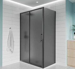 Душевой уголок Veconi Эво/Evo 100SP B, 150x90 стекло тонированное, профиль черный (без поддона)