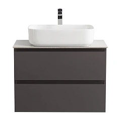 Тумба с раковиной BelBagno Крафт/Kraft 60 темно-серая матовая (столешница Bianco Opaco)