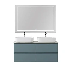 Комплект мебели BelBagno Крафт/Kraft 120 с четырьмя ящиками голубой матовый (столешница Cemento)