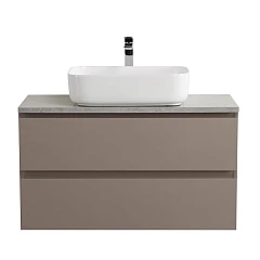 Тумба с раковиной BelBagno Крафт/Kraft 80 бежевая матовая (столешница Marmo Grigio Lucido)