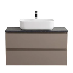 Тумба с раковиной BelBagno Крафт/Kraft 80 бежевая матовая (столешница Marmo Nero Opaco)
