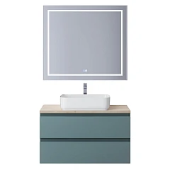 Комплект мебели BelBagno Крафт/Kraft 80 голубой матовый (столешница Marmo Crema Opaco)